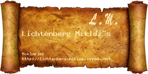 Lichtenberg Miklós névjegykártya